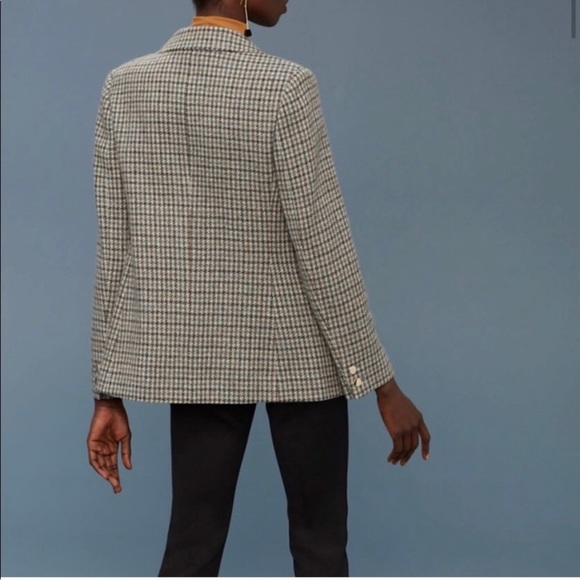Aritzia Wilfred Wool blend houndstooth Darmon blazer jacket size 2 - Picture 4 of 14